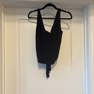 MAEVE Anthropologie Black Corset Tie Top - S